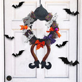NNEOBA Halloween Witch Hat & Leg Door Wreath