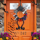 NNEOBA Halloween Witch Hat & Leg Door Wreath