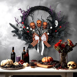 NNEOBA Halloween Skull Wreath for Front Door