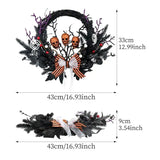 NNEOBA Halloween Skull Wreath for Front Door