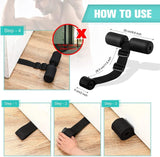 NNEOBA Hamstring Curl Strap for Nordic & Ab Workouts Black