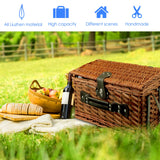 NNEOBA Handmade Wicker Picnic Basket with Blanket (4 sets)