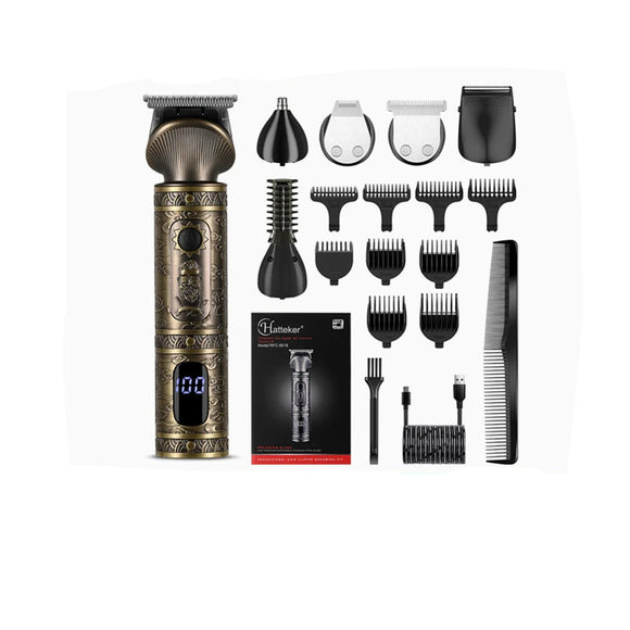 NNEOBA 6 in 1 Hair Clipper And Trimmer Set USB Rechargeable for Men Bronze