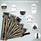 NNEOBA 6 in 1 Hair Clipper And Trimmer Set USB Rechargeable for Men Bronze
