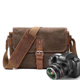 NNEOBA Vintage Canvas Camera Messenger Bag
