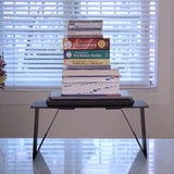 NNEOBA Portable Laptop Desk Stand: Foldable & Adjustable, Ideal for Bed, Couch, Office - Black