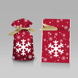 Merry Christmas Candy Bag Santa Gift Bag Snowflake Drawstring Bag Christmas Decorations for Home New Year 2022 Noel Presents