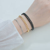NNEOBA Stainless Steel Bracelets For Men Blank Color Punk Curb Cuban Link Chain Bracelets On the Hand Jewelry Gifts trend