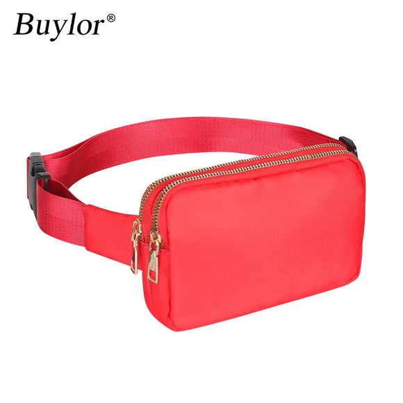 NNEOBA Women Waist Bag Waterproof Crossbody Chest Fanny Pack (Red)