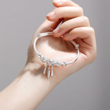 NNEOBA Feather Round Bead Charm Bracelet