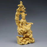 NNEOBA Wooden Guanyin: Tranquil Buddha Sculpture for Stylish Living Room Decor