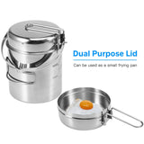 NNEOBA 1L Stainless Steel Cooking Kettle Portabl