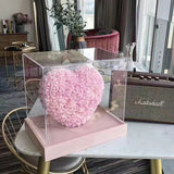 NNEOBA 25cm Heart-Shaped Artificial Pink Rose - Symbol of Love