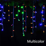 NNEOBA 4.8M LED Curtain Icicle String Lights - Color-Changing Christmas Garland with 8 Flashing Modes
