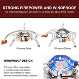 NNEOBA Camping Wind Proof Gas Burner Outdoor Strong Fire Stove Heater Tourism Equipment Supplies Tourist Kitchen Survival Trips
