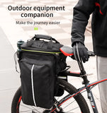 NNEOBA 3-in-1 Waterproof Bike Trunk Bag Canvas Travel Luggage Black