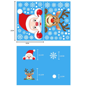NNEOBA Joyful Christmas Glass Stickers: Festive Home Decor Ornaments