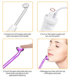 NNEOBA High Frequency Facial Machine with Argon Treatment - Electrotherapy Wand for Acne and Hair Care