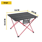 NNEOBA Portable Folding Table Alloy Desk Black