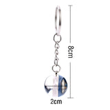 NNEOBA 12 Constellation Luminous Keychain Glass Ball Pendant Zodiac Keychain Glow In The Dark Key Chain Holder Men Women Birthday Gift