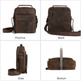 NNEOBA Vintage Genuine Leather Men's Small Shoulder Bag