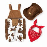 Baby Cowboy Costume Set 3Pcs Romper, Hat & Scarf
