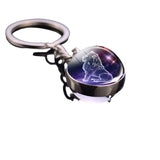 NNEOBA 12 Constellation Luminous Keychain Glass Ball Pendant Zodiac Keychain Glow In The Dark Key Chain Holder Men Women Birthday Gift
