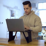 NNEOBA Portable Laptop Desk Stand: Foldable & Adjustable, Ideal for Bed, Couch, Office - Black