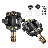 NNEOBA Self-Locking SPD Mountain Bike Pedals Carbon Gold
