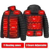 11-Zone USB Heated Jacket – Graphene Heating Winter Coat for Men & Women
