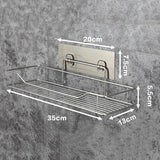NNEOBA Stainless Steel Bathroom Storage Shelf Punch-Free Kitchen Bathroom Toilet Wall Hanging Storage Rack