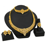 NNEOBA Gold Necklace Earrings Bracelet Ring Jewelry Set