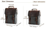 NNEOBA Leather Canvas Travel Backpack