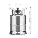 NNEOBA Portable Wood-Burning Camping Stove Silver