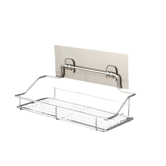 NNEOBA Stainless Steel Bathroom Storage Shelf Punch-Free Kitchen Bathroom Toilet Wall Hanging Storage Rack