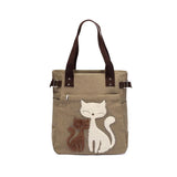 NNEOBA Cute Cat Canvas Shoulder Tote Bag