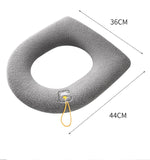 NNEOBA Winter Warm Toilet Seat Cover Closestool Mat 1Pcs Washable Bathroom Accessories Knitting Pure Color Soft O-shape Pad Bidet Cover