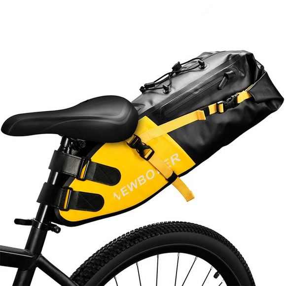NNEOBA Waterproof 13L Bike Saddle Bag Foldable Rear Tail Trunk Yellow