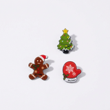 3-Piece Christmas Enamel Brooch Set
