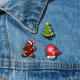 3-Piece Christmas Enamel Brooch Set