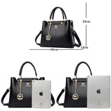 NNEOBA 3-Layer Leather Shoulder Tote Crossbody Bag