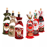 NNEOBA Merry Christmas Wine Bottle Cover - Festive Xmas Flannel Decoration