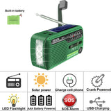 NNEOBA Emergency Solar Radio with Flashlight Green