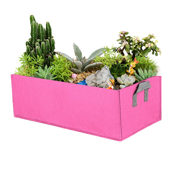 NNEOBA Felt Grow Bag Rectangle Planting Nursery Pot Outdoor Garden Flower Planting Bag with Handle Garden Vegetable Planting Container
