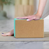 NNETM Non-Slip Cork Yoga Blocks for Exercise & Meditation (Blue)
