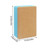 NNETM Non-Slip Cork Yoga Blocks for Exercise & Meditation (Blue)