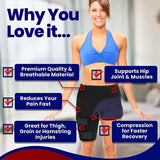 NNEOBA Adjustable Hip & Thigh Compression Sleeve Black