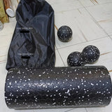 NNETM Hollow Yoga Roller Massage Peanut Ball Set (Black)