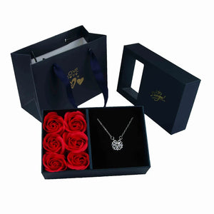NNEOBA Immortal Flower Jewelry Box with Roses and Window