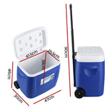 NNEDSZ Glacio 38L Portable Ice Cooler Box With Wheels Camping Fridge